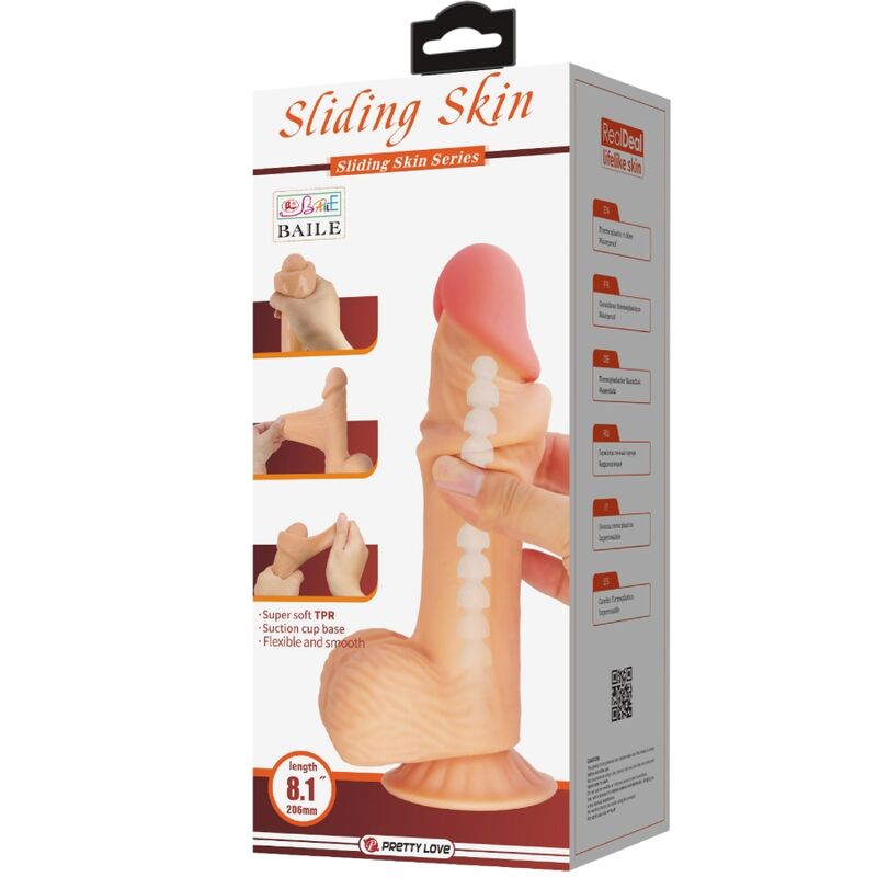 PRETTY LOVE - SÉRIE SLIDING SKIN DILDO REALÍSTICO COM VENTOSA DESLIZANTE PELE 20,6 CM 7 Pretty love - série sliding skin dildo realístico com ventosa deslizante pele 20,6 cm - image 7