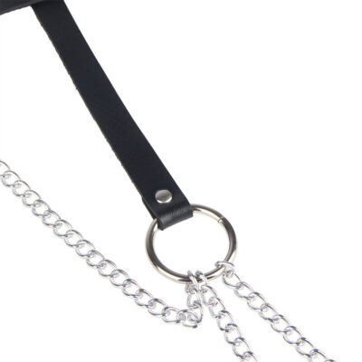Subblime - corrente anel de cuoro cinto preto tamanho único subblime fetish caliente. Pt