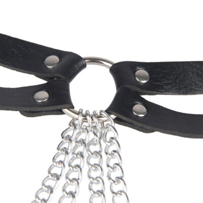Subblime - corrente anel de cuoro cinto preto tamanho único subblime fetish caliente. Pt
