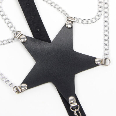 Subblime - arnês de corpo completo com cadeia estrela?? Detalhe tamanho único subblime fetish caliente. Pt