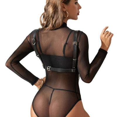 Subblime - suti arnês com corrente detalhe tamanho único subblime fetish caliente. Pt