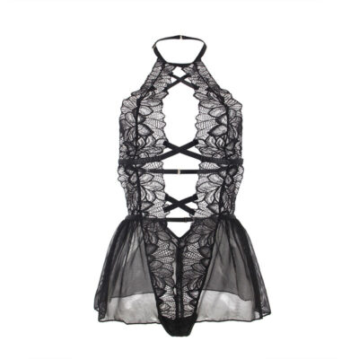 Subblime - teddy halter neck bare back lace preto s/m subblime teddies caliente. Pt