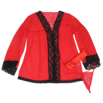 Subblime - robe em tecido transparente com detalhe de renda vermelho s/m subblime dresses caliente. Pt