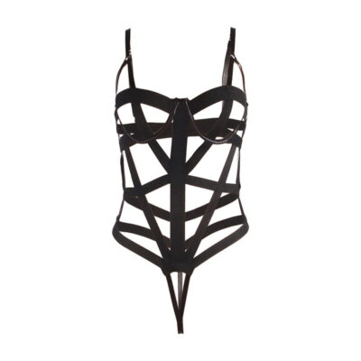 Subblime - corpo sexy com recortes preto s/m subblime fetish caliente. Pt