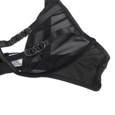Subblime - conjunto de duas peças sutiã transparência e tiras s/m subblime sets caliente. Pt