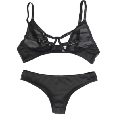 Subblime - conjunto de duas peças sutiã transparência e tiras s/m subblime sets caliente. Pt
