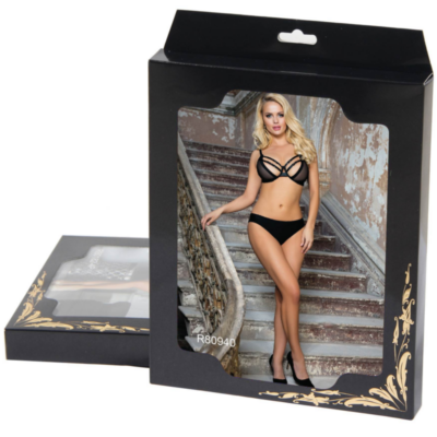 Subblime - conjunto de duas peças sutiã transparência e tiras s/m subblime sets caliente. Pt