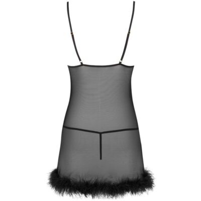 Livco corsetti fashion - conjunto zerunam babydoll + tanga preta livco corsetti sets caliente. Pt