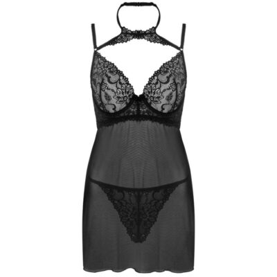 Livco corsetti fashion - conjunto binella babydoll + tanga preto livco corsetti sets caliente. Pt