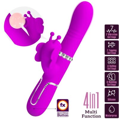 Pretty love - vibrador coelho multifunções 4 em 1 borbolete fúcsia pretty love flirtation caliente. Pt