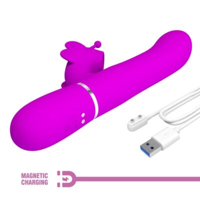 Pretty love - vibrador coelho multifunções 4 em 1 borbolete fúcsia pretty love flirtation caliente. Pt
