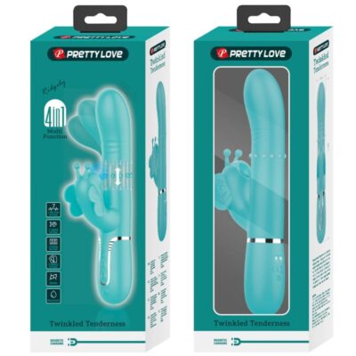 Pretty love - vibrador coelho multifunções 4 em 1 butterfly aqua verde pretty love flirtation caliente. Pt