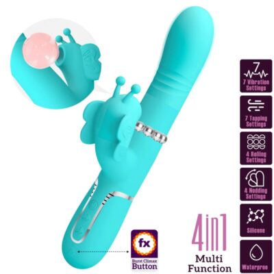 Pretty love - vibrador coelho multifunções 4 em 1 butterfly aqua verde pretty love flirtation caliente. Pt