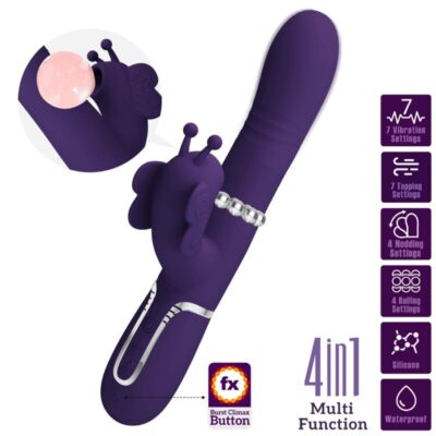 Pretty love - vibrador coelho multifunções 4 em 1 borboleta roxo pretty love flirtation caliente. Pt