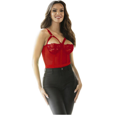 Subblime - teddy com ala liga detalhe peito vermelho s/m subblime teddies caliente. Pt