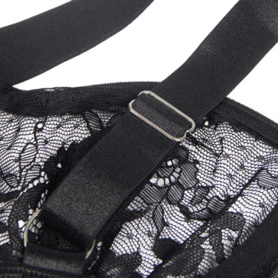 Subblime - teddy com liga com detalhe renda e tiras preto s/m subblime teddies caliente. Pt
