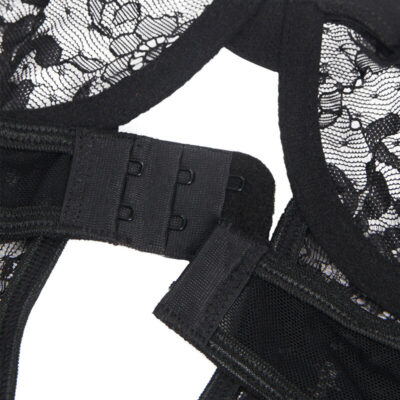 Subblime - teddy com liga com detalhe renda e tiras preto s/m subblime teddies caliente. Pt