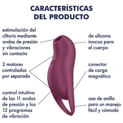 Satisfyer - pocket pro 1 estimulador de clitóris garnet satisfyer air pulse caliente. Pt