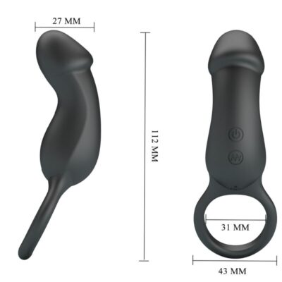 Pretty love - trae anel vibratório com estimulador preto pretty love male caliente. Pt