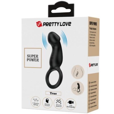 Pretty love - trae anel vibratório com estimulador preto pretty love male caliente. Pt