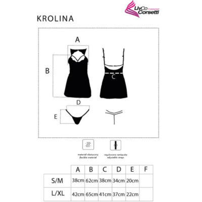 Livco corsetti fashion - krolina lc 90734 chemise + tanga preta l/xl livco corsetti sets caliente. Pt