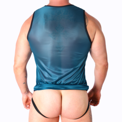 Macho - t-shirt verde l/xl macho underwear caliente. Pt