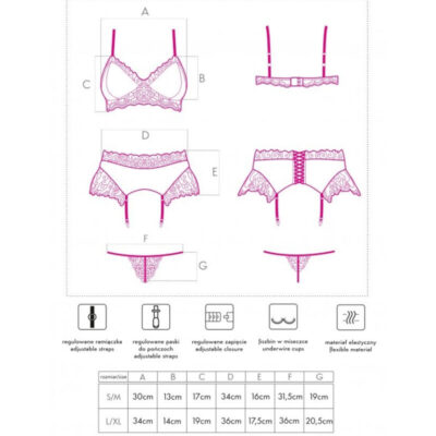 Livco corsetti fashion - nahir lc 20214 sutiã + calcinha + cinto-liga l/xl livco corsetti sets caliente. Pt