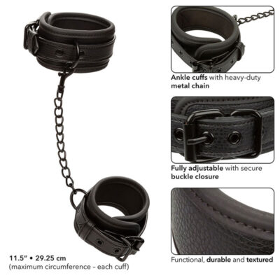 CALEXOTICS - NOCTURNAL PUNHOS DE TORNOZELO COURO AJUSTÁVEL PRETO 10 Calexotics - nocturnal punhos de tornozelo ajustáveis em couro preto calexotics caliente. Pt