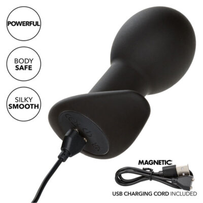 Calexotics - rock bottom plug anal 10 vibrações silicone preto calexotics caliente. Pt