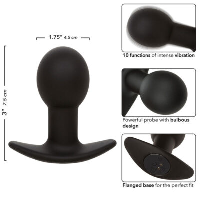 Calexotics - rock bottom plug anal 10 vibrações silicone preto calexotics caliente. Pt
