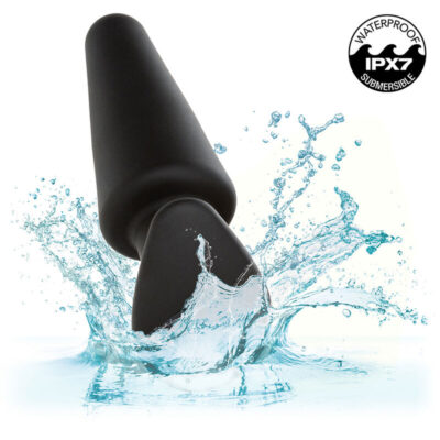 Calexotics - rock bottom plug anal cônico 10 vibrações silicone preto calexotics caliente. Pt