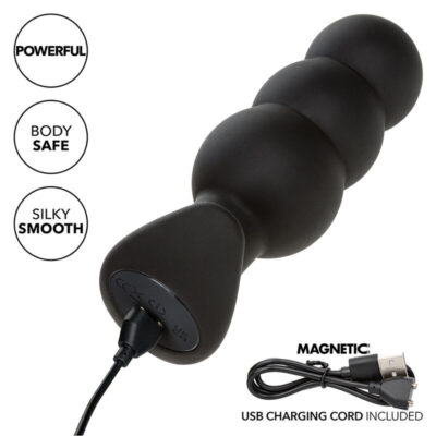 Calexotics - rock bottom plug anal com esferas 10 vibrações silicone preto calexotics caliente. Pt