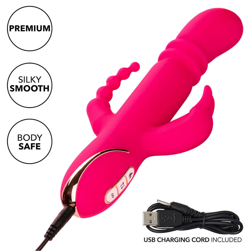 CALEXOTICS - JACK FANTASY VIBRADOR TRIPLO AQUECIDO COELHO ROSA 8 Calexotics - jack fantasy vibrador triplo aquecido coelho rosa - image 8