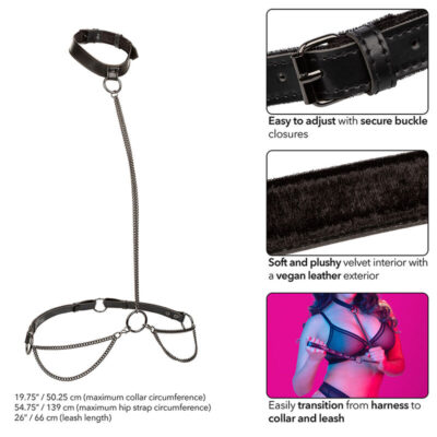 Calexotics - euphoria chain halter coleira e trela tamanho grande calexotics caliente. Pt