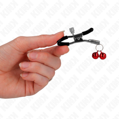 Kink - grampo de bico duplo sino vermelho 6 cm kink nipple grip caliente. Pt