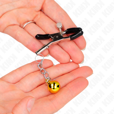 Kink - pinças pingente jingle bell dourada 6 cm kink nipple grip caliente. Pt