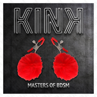 Kink - grampo de bola de pele falsa vermelho 6 cm kink nipple grip caliente. Pt