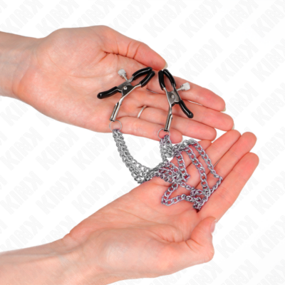 Kink - pinças para bicos com 3 correntes prata 20/23/28 cm kink nipple grip caliente. Pt