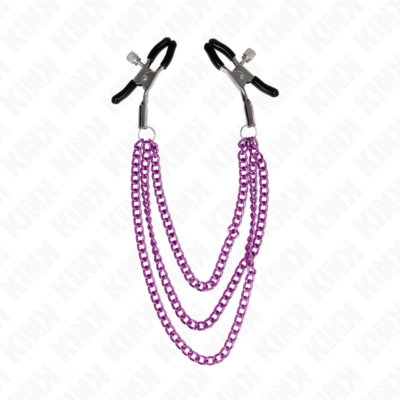 Alternative view of KINK - PINÇAS PARA BICOS COM 3 CORRENTES ROXO 20/23/28 CM