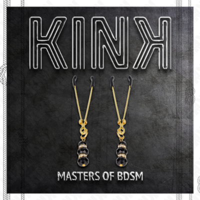 Kink - pinças finas douradas com 3 contas de vidro pretas 7 cm kink nipple grip caliente. Pt