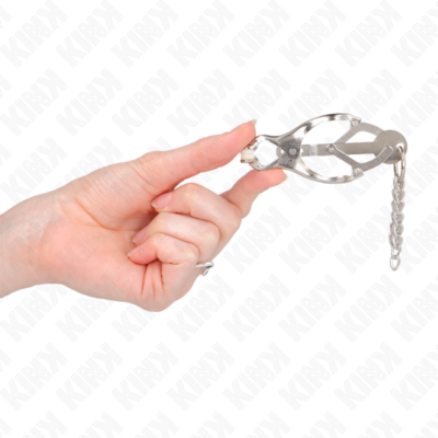 Kink - pinças de trevo japonês com pequenas correntes prata kink nipple grip caliente. Pt