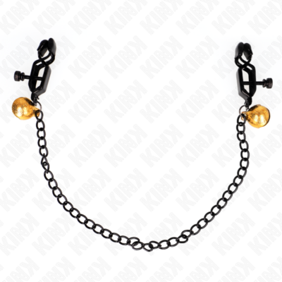 KINK - PINÇAS DE CADEIA PLANA E SINO PRATA 30 CM