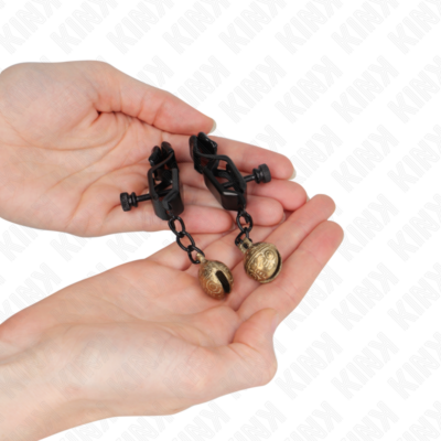 Kink - grampos de bico estilo bell jaw preto 7 cm kink nipple grip caliente. Pt