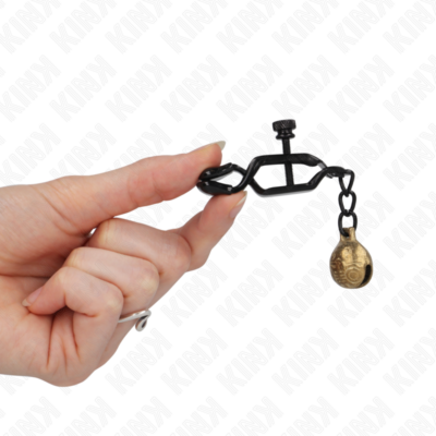 Kink - grampos de bico estilo bell jaw preto 7 cm kink nipple grip caliente. Pt
