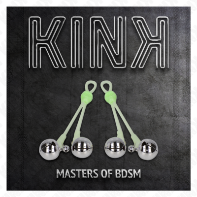 Kink - pinças de crânio luminosas com anel sinos ajustáveis verde / prata kink nipple grip caliente. Pt