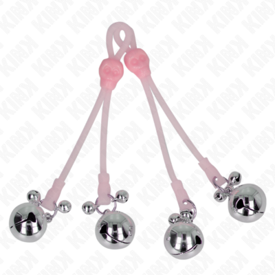 Alternative view of KINK - PINÇAS DE CRÂNIO LUMINOSAS COM ANEL SINOS AJUSTÁVEIS ROSA / PRATA