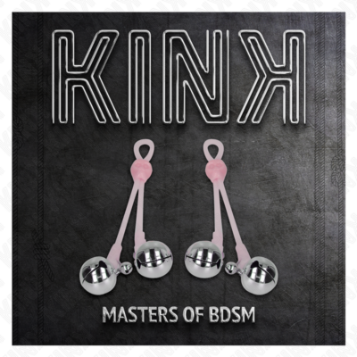 Kink - pinças de crânio luminosas com anel sinos ajustáveis rosa / prata kink nipple grip caliente. Pt