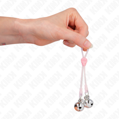 Kink - pinças de crânio luminosas com anel sinos ajustáveis rosa / prata kink nipple grip caliente. Pt