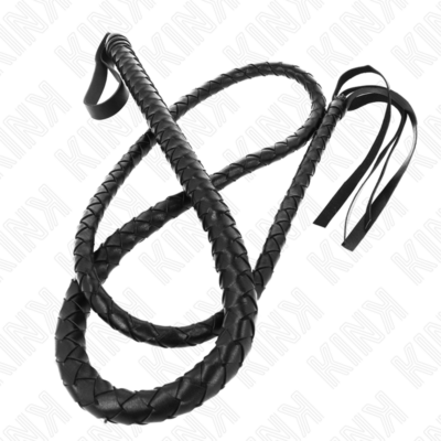 Kink - chicote de serpente preto longo 210 cm kink impact & touch caliente. Pt