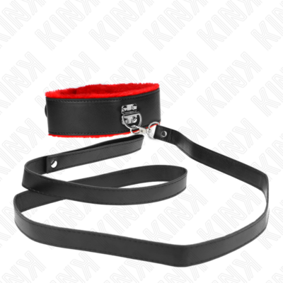 Kink - colar com cinto 116 cm com alça de couro vermelha ajustável 40-48 cm x 6 cm kink collar & gag caliente. Pt
